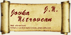 Jovka Mitrovčan vizit kartica